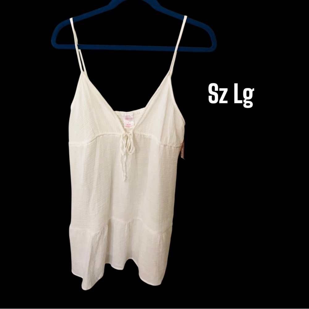 NEW Xhilaration Sz L White Gauze top/ Swimsuit Cover. NWT